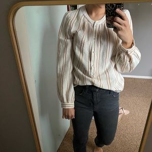 Universal Thread size XS long sleeve 3/4 button up. Functional buttons.